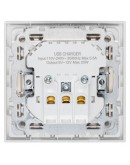 Единичен електрически контакт DeTech DE-9227-80, 1xUSB-А, 1xUSB-C, Шуко, Мат, 16А, 250V, За вграждане, IP20, Бял - 75115