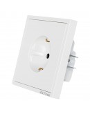 Единичен електрически контакт DeTech DE-9227-42, С рамка, Мат, Шуко, 16А, 250V, За вграждане, IP20, Бял - 75109