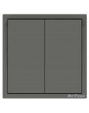 Двоен електрически ключ DeTech DE-9227-02, С рамка, Мат, Схема 5, 10А, 250V, За вграждане, IP20, Сив - 75135