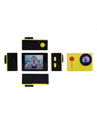 Водоустойчива екшън камера No brand ECM-SJ4000W4B, 12 Mp, Full HD, 140°, Жълт - 91069