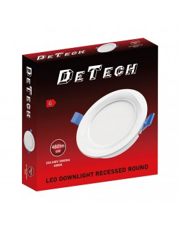 LED панел DeTech, 6W, 4000K, 480lm, Кръг - 77006