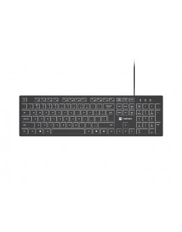 Natec Keyboard Herring Glow US, White Backlight