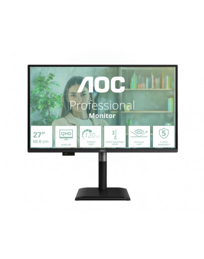 Монитор AOC Q27P4U, 27 IPS WLED, 2560x1440@120Hz, 4ms GtG,