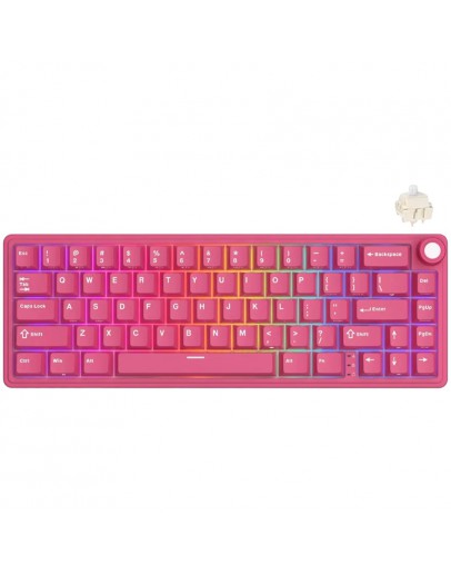 ROYAL KLUDGE R65 Berry Red Gaming Keyboard Cream