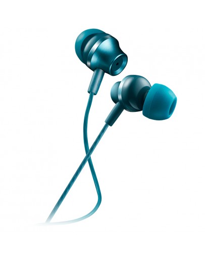 Stereo earphones with microphone, metallic shell,