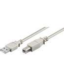 Кабел за принтер DeTech USB A - USB B, High Quality, 5.0m - 18040