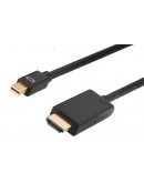 Кабел DeTech Mini DP - HDMI M/M, 14+1 cooper, 1.8м, Черен - 18279