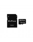 Карта памет DeTech Micro SDHC-I, 4GB, Class 10 + Адаптер - 62041