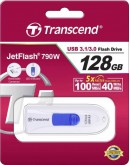 Transcend 128GB JETFLASH 790, USB 3.1, white