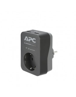 APC Essential SurgeArrest 1 Outlet 2 USB Ports Bla