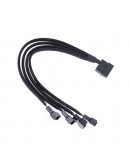 Кабел No brand, Y-Сплитер, За вентилатори, MOLEX към 4x4PIN, 0.3m, Черен - 18322