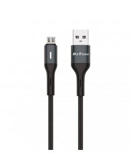 Кабел за данни DeTech DE-C38M, Micro USB, 1.0m, Черен - 40197