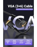 Vention Кабел за монитор Cable VGA HD15 M / M 1.0m Gold Plated, 2 Ferrites - DAEBF