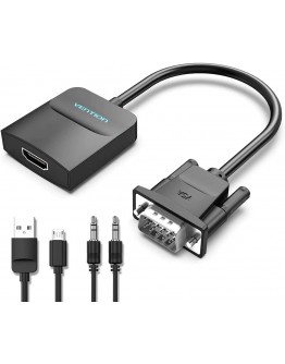 Vention адаптер Adapter VGA to HDMI with sound - Active converter with AUX-in and Micro USB power - ACNBB