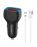 Зарядно устройство за кола Earldom ES-CC2, 1xUSB QC3.0, 1xType-C PD, С Type-C кабел, Различни цветове - 40249