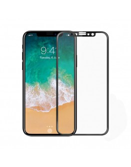 Стъклен протектор за целия дисплей No brand, за iPhone X / XS / 11 Pro, 2.5D, 0.3 mm, Черен - 52371