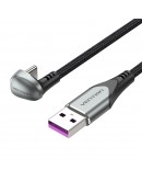 Vention Кабел USB 3.1 Type-C / USB 2.0 AM - 1M Black U-Shaped, Aluminum Alloy 5A - COHHF