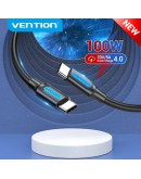 Vention Кабел USB 2.0 Type-C to Type-C - 1M Black 5A Fast Charge - COTBF