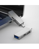 USB хъб WiWu T02 Pro, Type-C, 3 Порта, USB 3.0, Сив - 17755