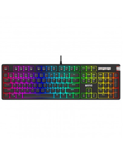 Marvo механична клавиатура Gaming Keyboard Mechanical KG948 - 108 keys, RGB, Macros, Blue switches