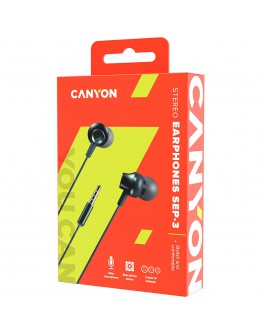 CANYON Stereo earphones with microphone, metallic