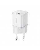 Мрежово зарядно устройство Baseus GaN5S Fast Charger 1C, 30W, 1 x Type-C F, Бял - 40405