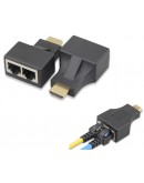 HDMI удължител, No brand, През LAN CAT-5e/6, Черен - 17165