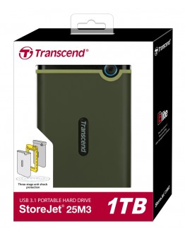 Transcend 1TB Slim StoreJet 2.5 M3G, Portable HDD