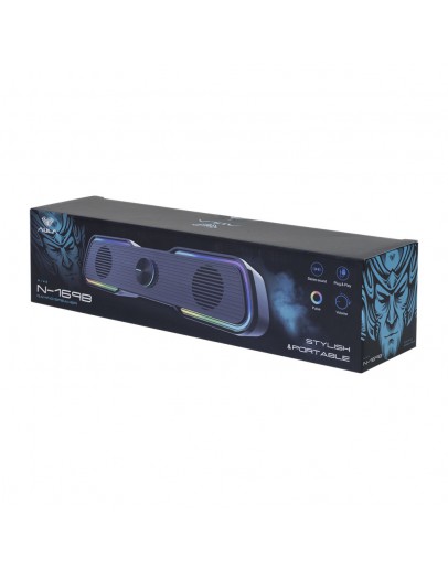 Тонколони Aula N-169B, 2x3W, USB, RGB, Черен - 22187