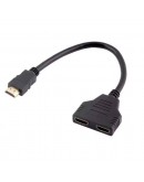 Сплитер DeTech, HDMI (M) - 2*HDMI(F), Черен - 17861