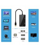 Преходник DeTech, Mini DisplayPort (Thunderbolt) - DVI, VGA, HDMI, Черен - 17859