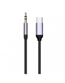 Кабел DeTech, USB-C – 3.5mm (М), 1.0m, Черен - 18391