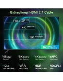 VCom Кабел HDMI v2.1 M / M 2.0m  - 8K Dolby Vision HDR, Black/Grey - CG805-2.0m