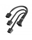 1stPlayer удължителен кабел Custom Sleeved Modding Cable Black - 3 x PCIe 8-pin to 12VHPWR - FM3-B-BK