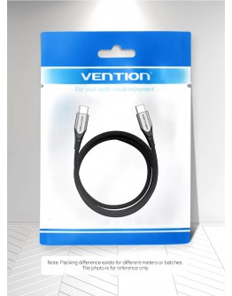 Vention Кабел USB 2.0 Type-C to Type-C - 1.0M Black 5A Fast Charge - TAEHF