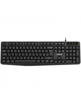 CANYON Wired Keyboard, 104 keys, USB2.0, Black,