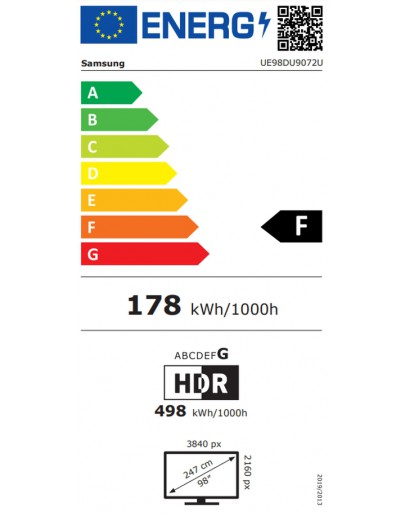 Samsung 98 98DU9072 AI 4K UHD LED TV, SMART, 3xHDM