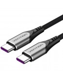 Vention Кабел USB 2.0 Type-C to Type-C - 2.0M Black 5A Fast Charge - TAEHH