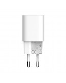 Мрежово зарядно устройство LDNIO A2318C, 20W, 1 x Type-C F, 1 x USB F, PD, QC, С Lightning кабел, Бял - 40290