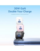 Vention зарядно за стена Charger Wall GaN - QC3.0 + Power Distribution Type-C 30W - FEQW0-EU