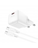 Acefast Универсално зарядно за стена Charger Wall GaN PD20W - A73 Mini with 1.2m cable - USB-C x 1, White