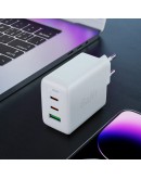 Acefast Универсално зарядно за стена Charger Wall GaN PD65W - A41 - USB-C x 2, USB-A x 1, Black