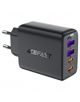 Acefast Универсално зарядно за стена Charger Wall GaN PD45W - A61 - USB-C x 2, USB-A x 2, Black