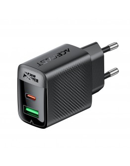 Acefast Универсално зарядно за стена Charger Wall GaN PD 30W - A98 - USB-C x 1, USB-A x 1, Black