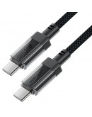 Acefast Кабел USB-C to USB-C Cable 60W Stainless steel in transparent shell 1.2m - C12-03 - Black