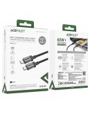 Acefast Кабел USB-C to USB-C Cable 60W Stainless steel in transparent shell 1.2m - C12-03 - Black