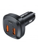 Acefast зарядно за кола Fast Charger Car PD3.0 66W - B9 - USB-C x 1, USB-A x 2, Black