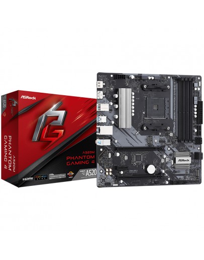 ASROCK MB Desktop A520M Phantom Gaming 4, AM4, 4x