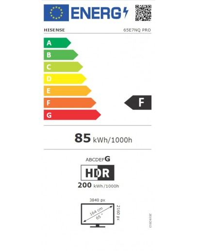 Hisense 65 E7NQ Pro, 4K Ultra HD 3840x2160, QLED, 