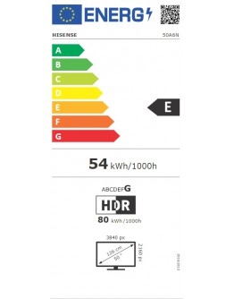 Hisense 50 A6N, 4K Ultra HD 3840x2160, DLED, DFA, 